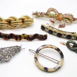 Vintage Hair Accessories Barrettes Bobby Pins Lot of 7